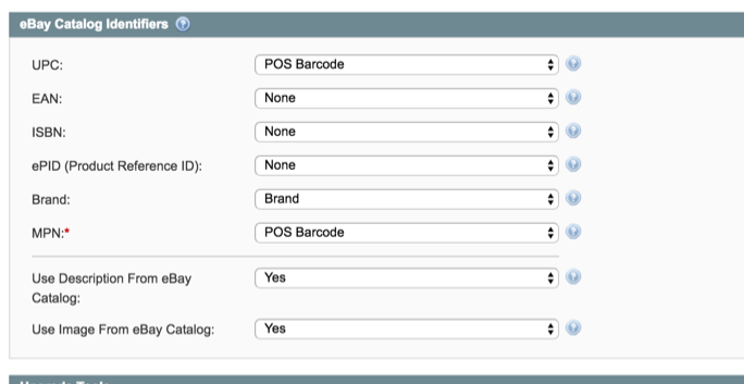 M2E Ebay Identifiers